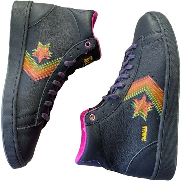 Unisex M9.5 W11 Converse Heart Of The City Pro Leather Hi Obsidian Hyper Magenta - Picture 5 of 12
